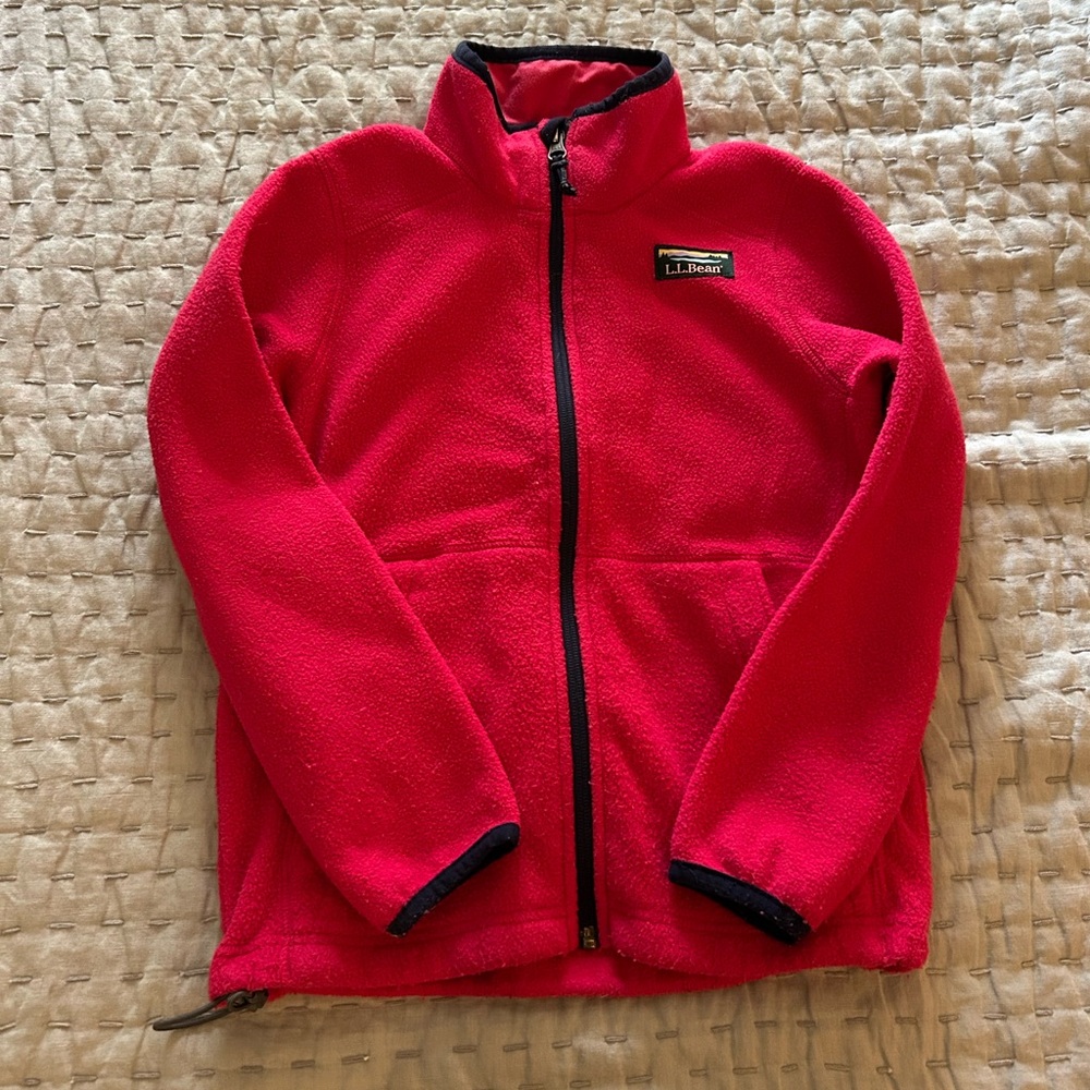 L.L. Bean Hot Pink Kids Fleece Jacket size S (8)